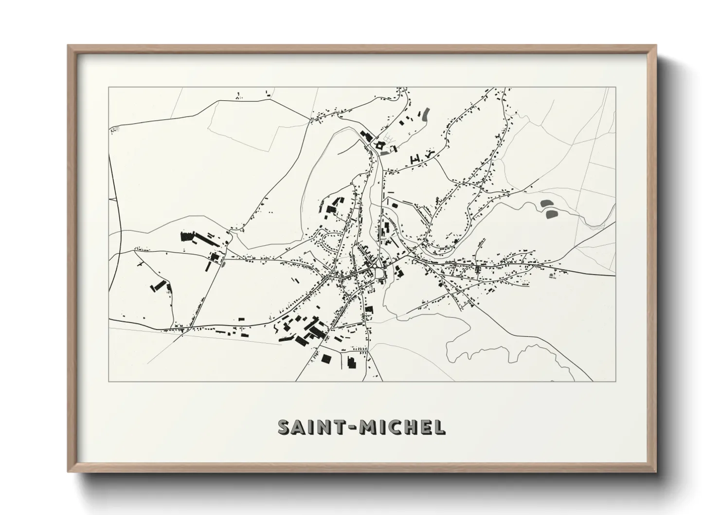 Une affiche de carte sur Saint-Michel