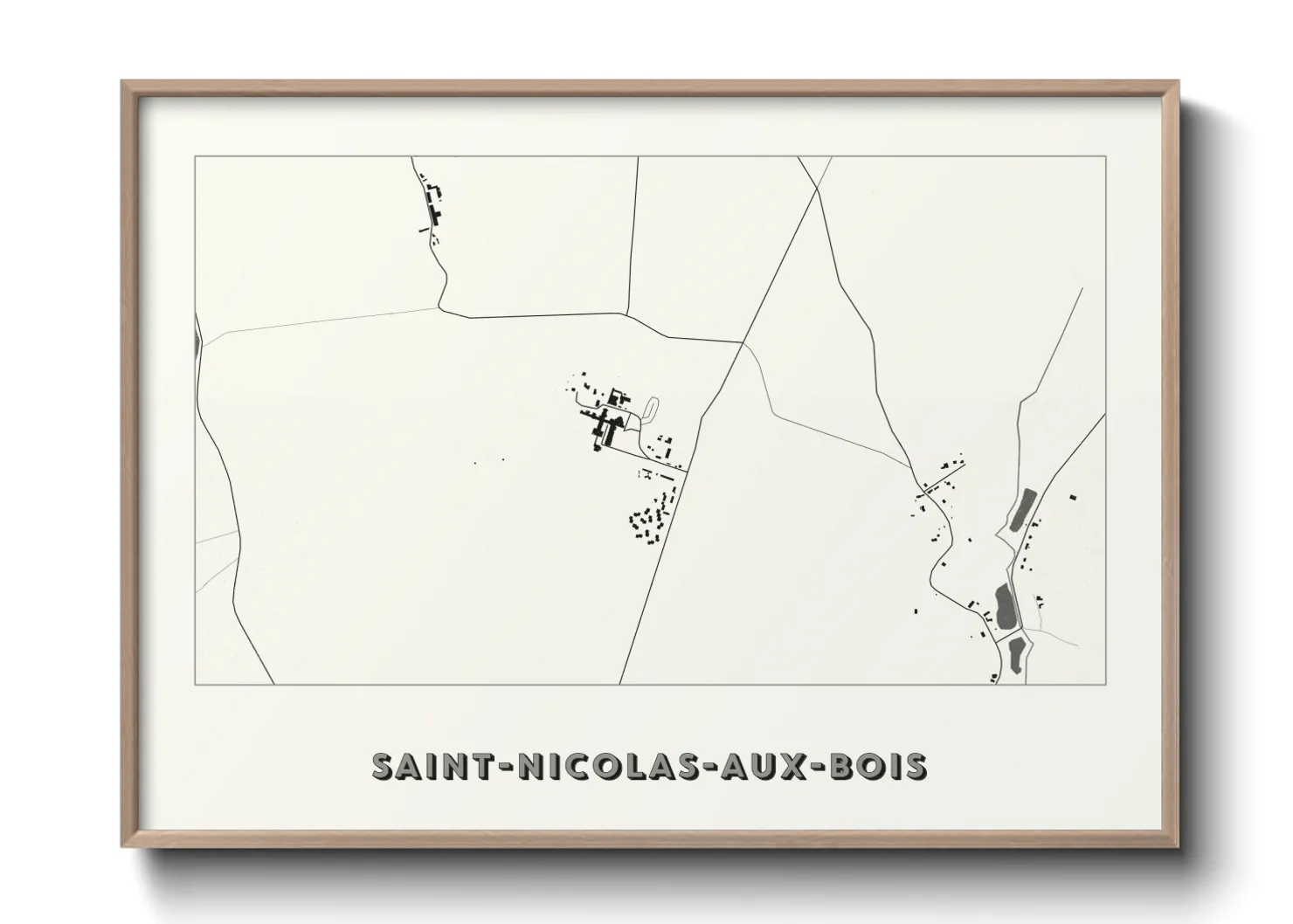 Une affiche de carte sur Saint-Nicolas-aux-Bois