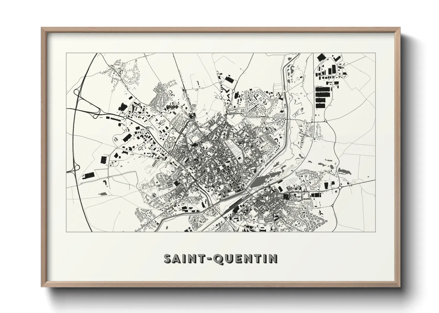 Une affiche de carte sur Saint-Quentin