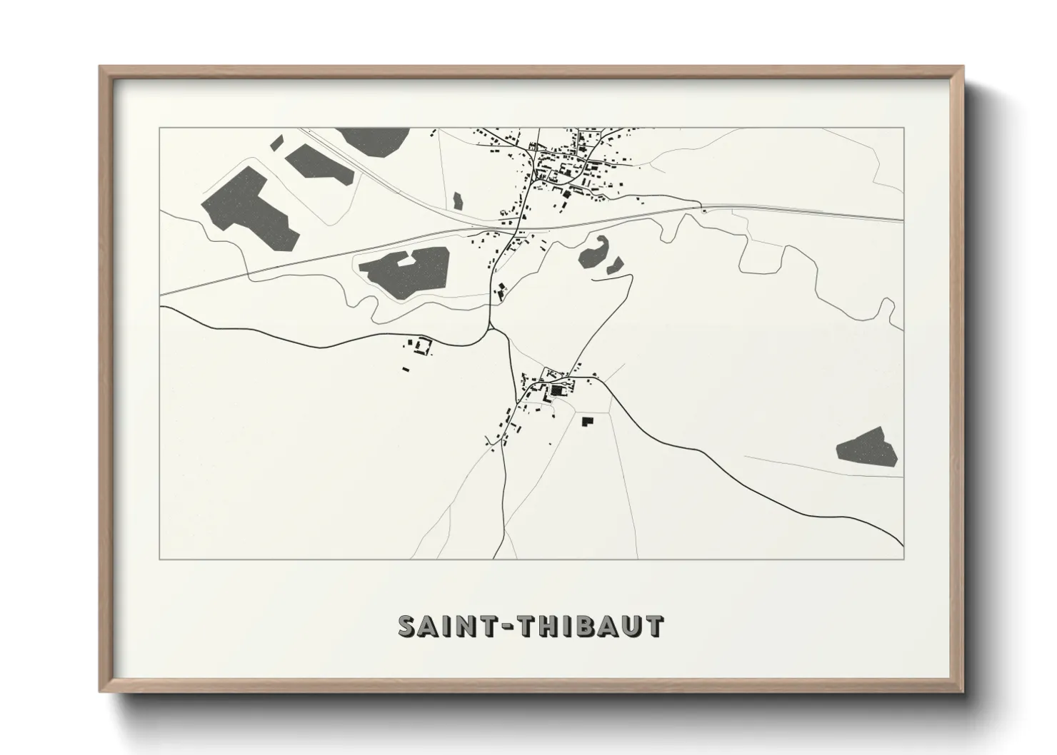 Une affiche de carte sur Saint-Thibaut
