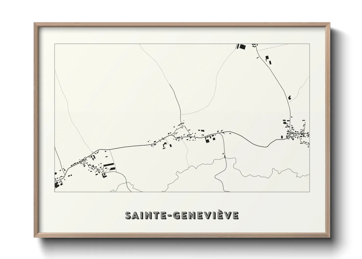 Une affiche de carte sur Sainte-Geneviève
