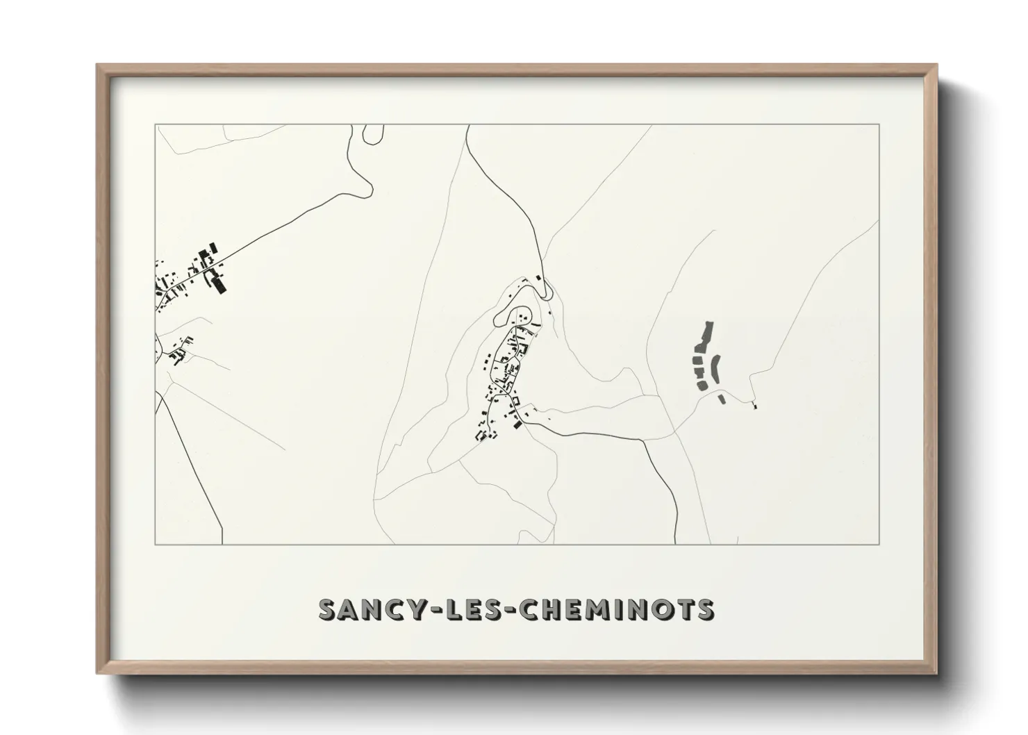 Une affiche de carte sur Sancy-les-Cheminots