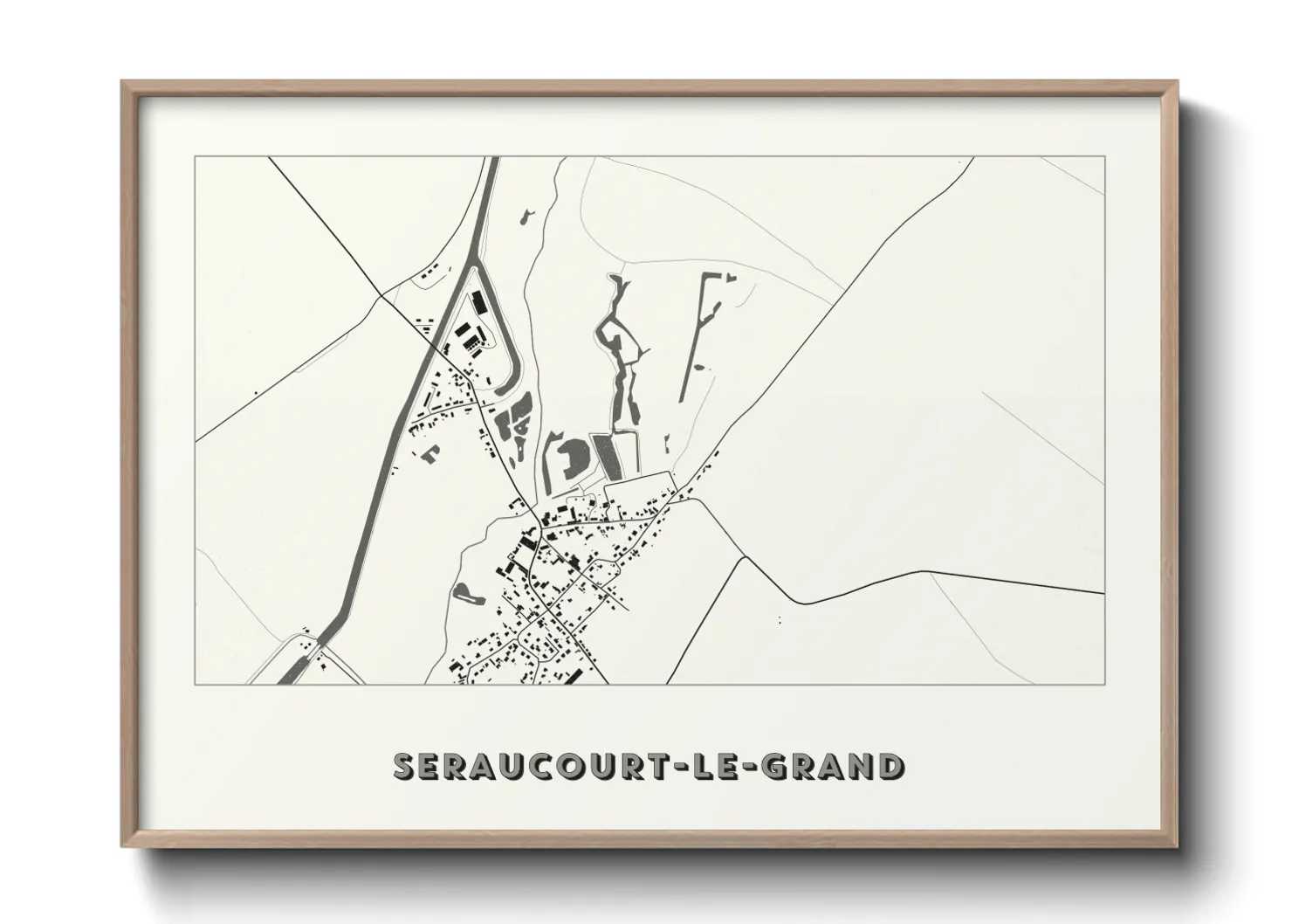 Une affiche de carte sur Seraucourt-le-Grand