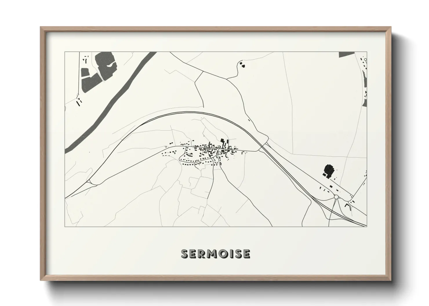 Une affiche de carte sur Sermoise