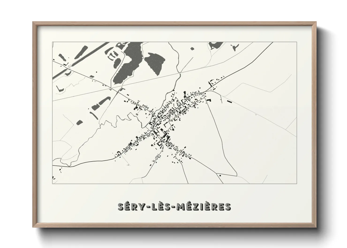 Une affiche de carte sur Séry-lès-Mézières