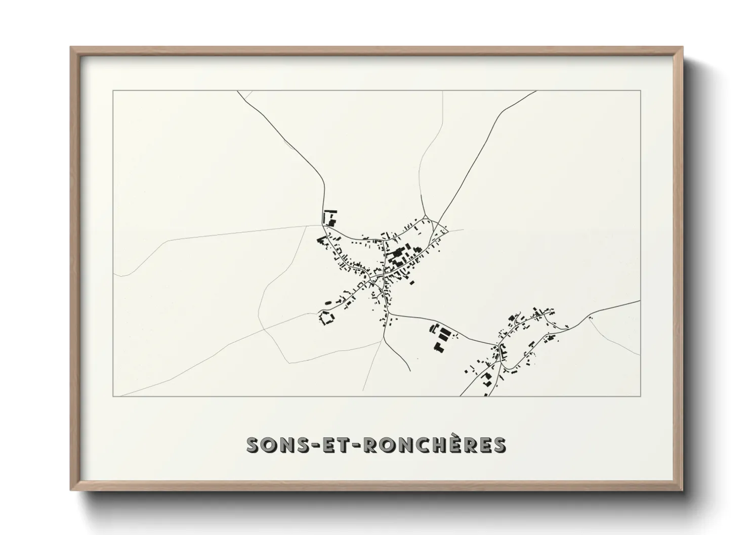 Une affiche de carte sur Sons-et-Ronchères