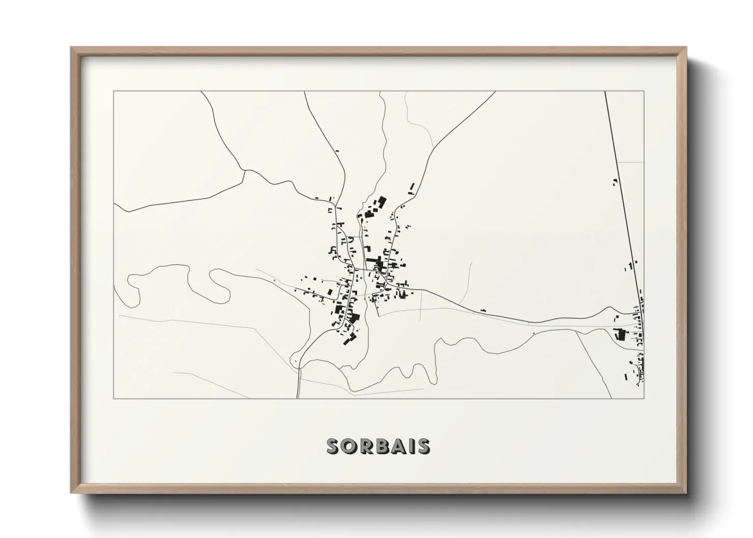 Une affiche de carte sur Sorbais