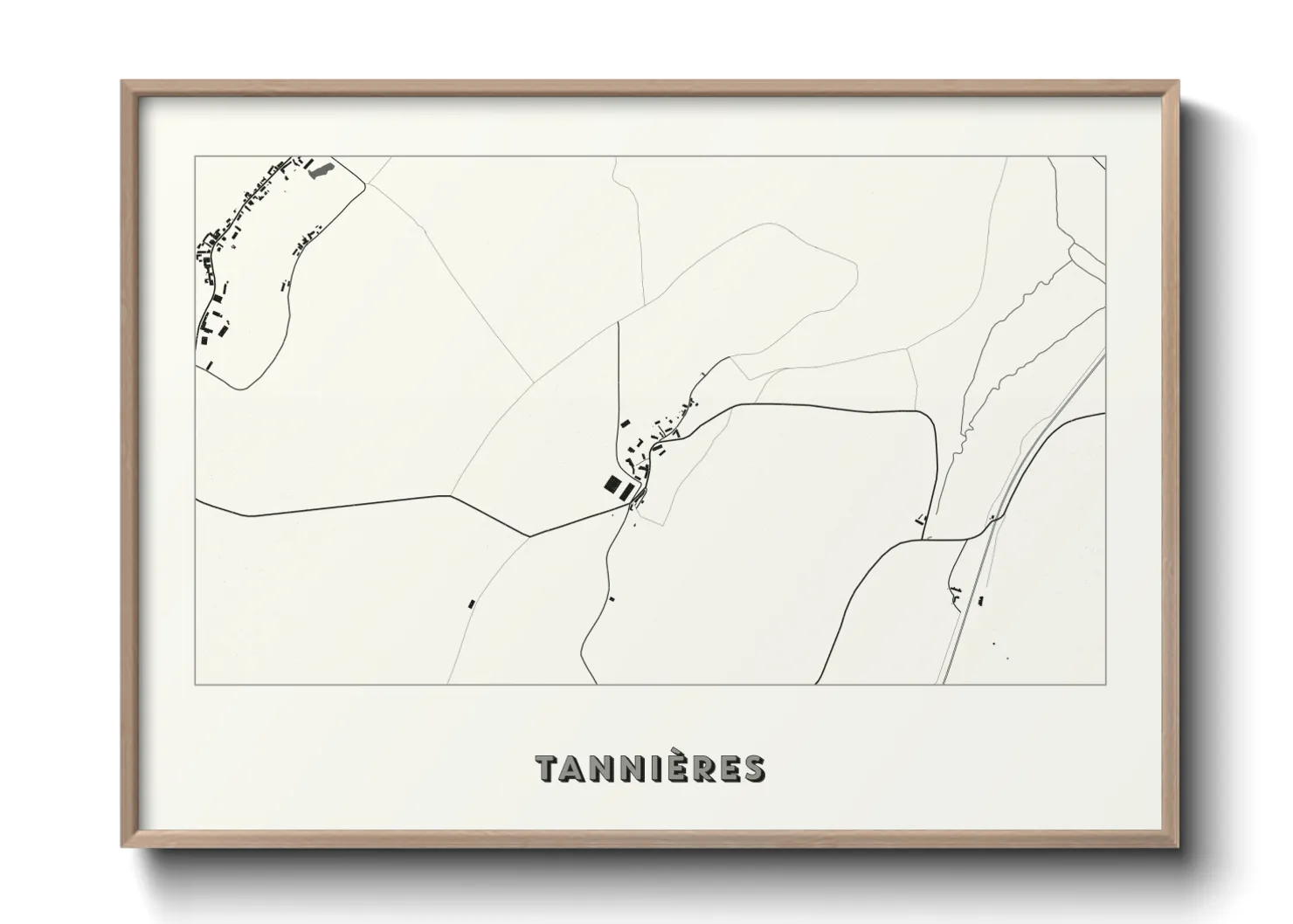 Une affiche de carte sur Tannières
