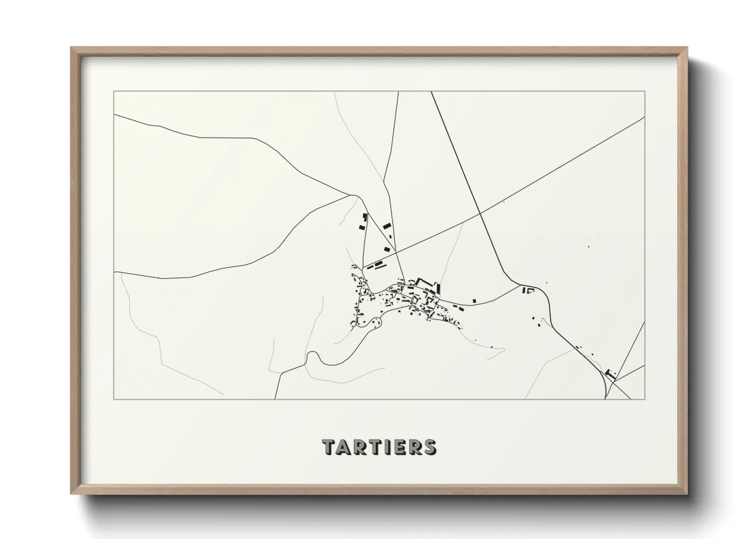 Une affiche de carte sur Tartiers