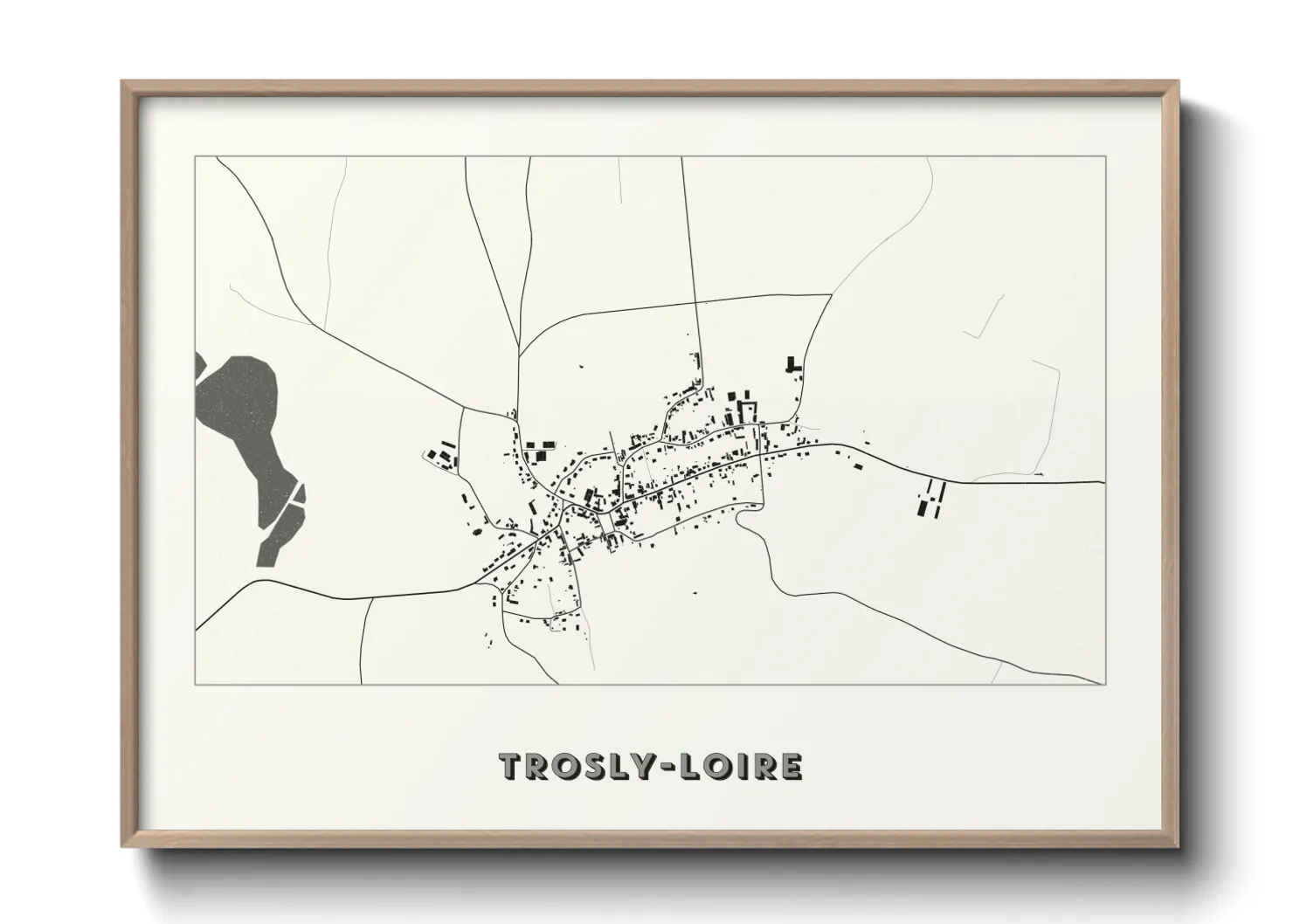 Une affiche de carte sur Trosly-Loire