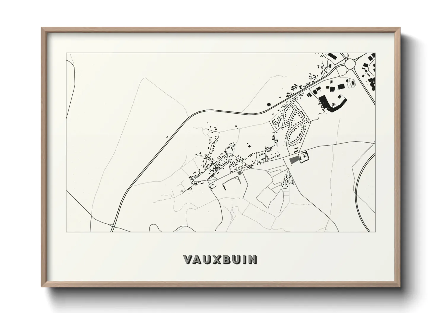 Une affiche de carte sur Vauxbuin