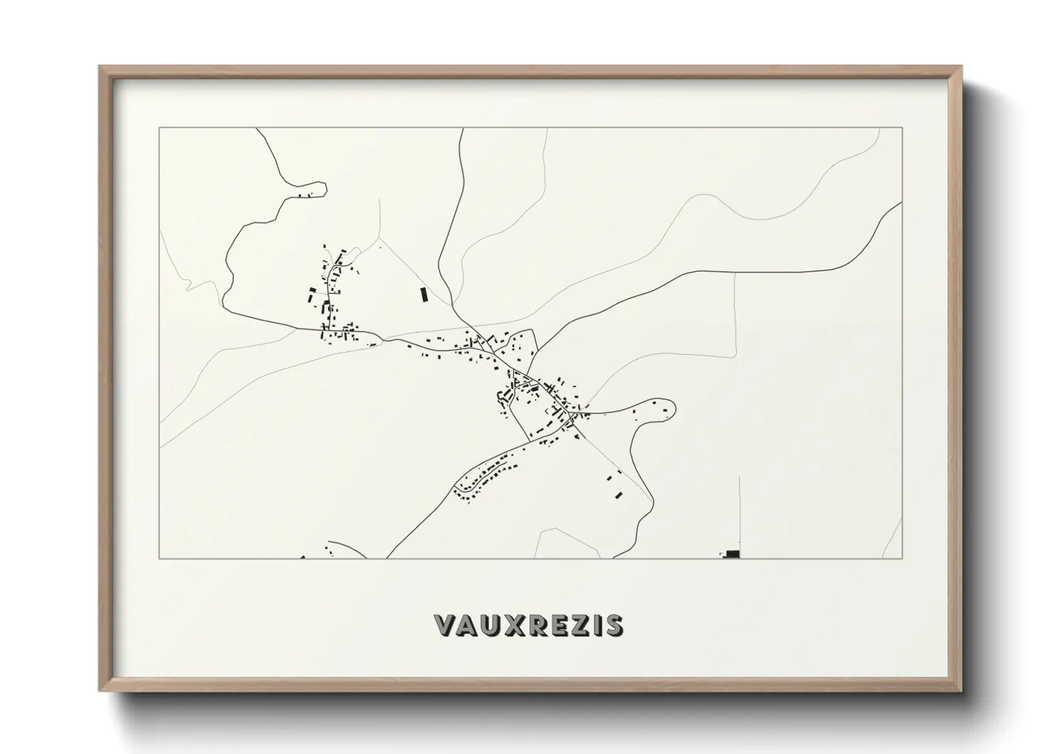 Une affiche de carte sur Vauxrezis