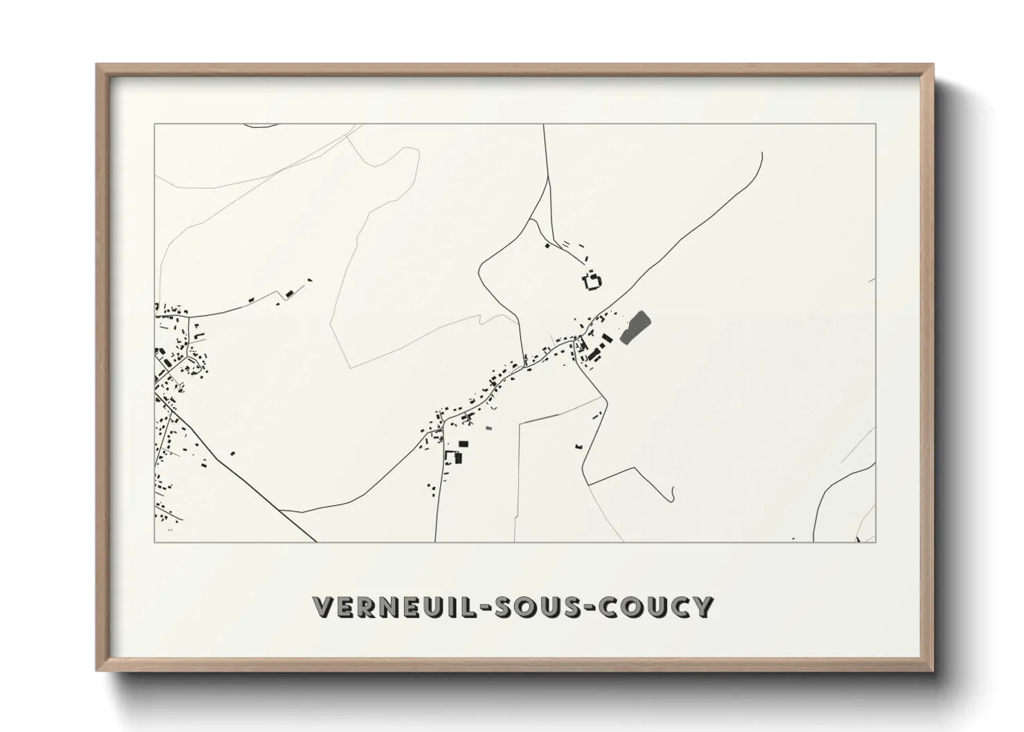 Une affiche de carte sur Verneuil-sous-Coucy