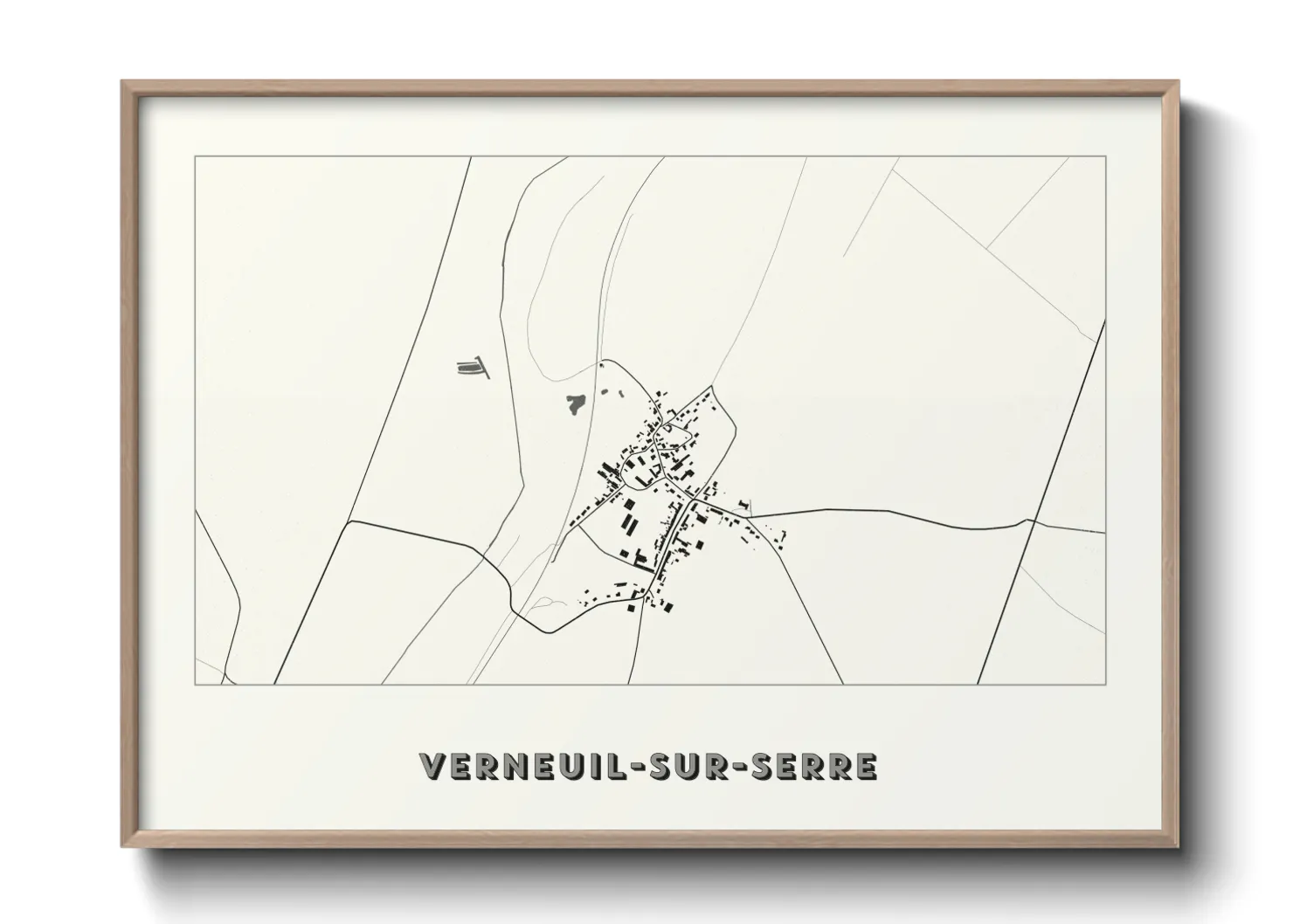 Une affiche de carte sur Verneuil-sur-Serre