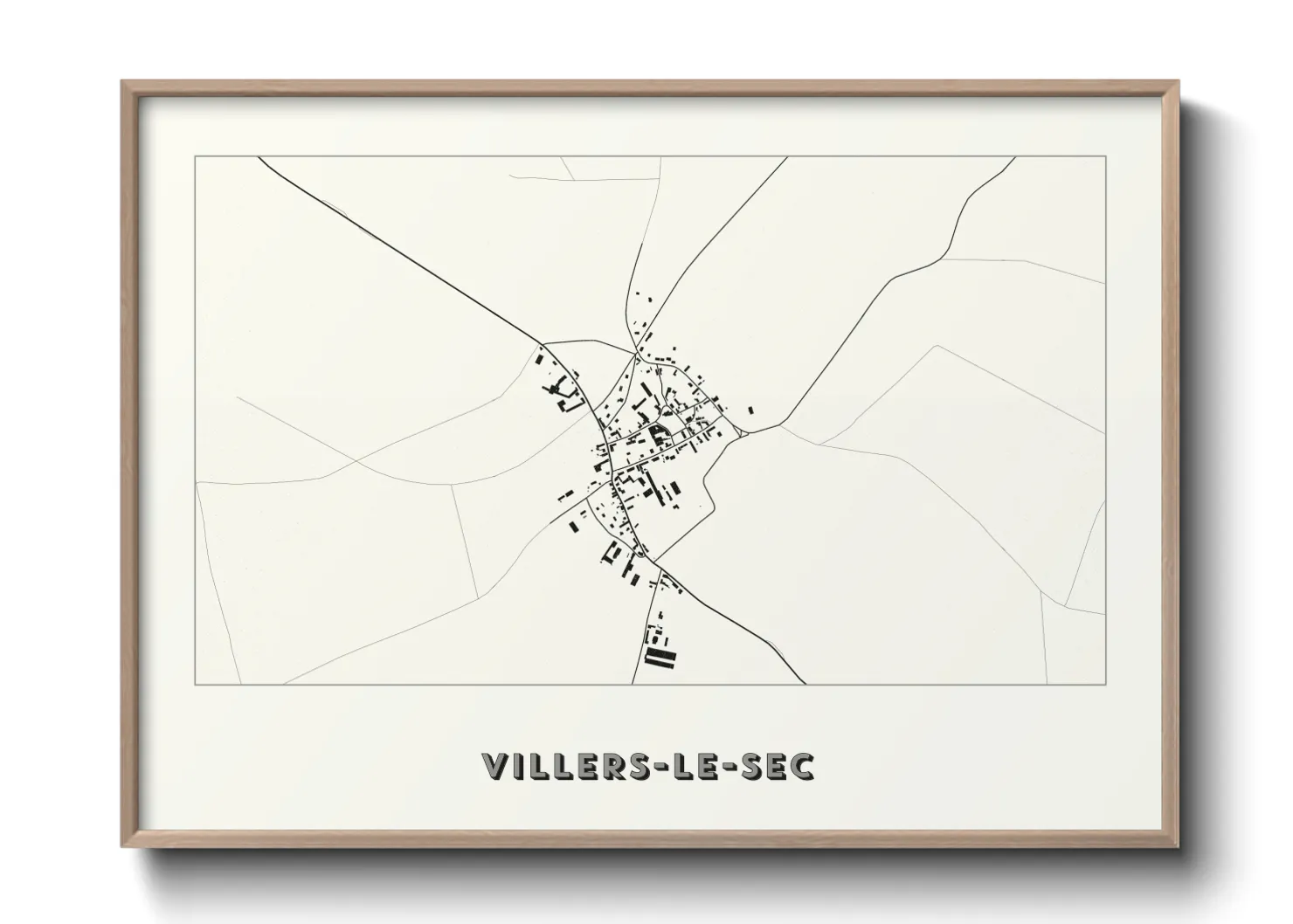 Une affiche de carte sur Villers-le-Sec