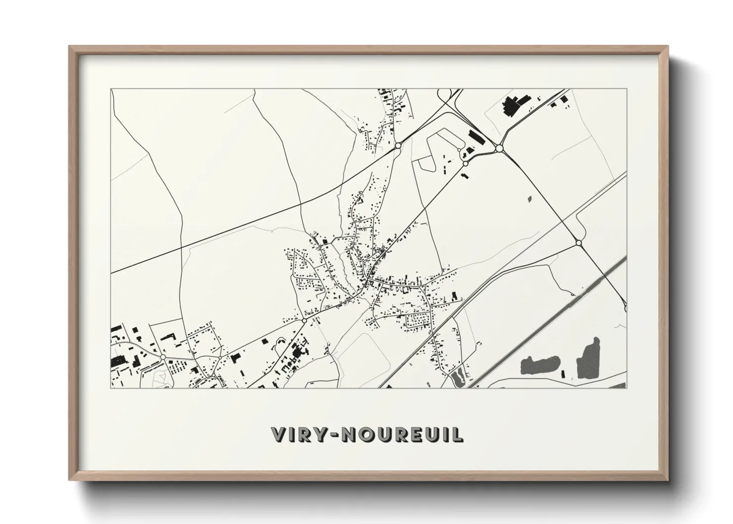 Une affiche de carte sur Viry-Noureuil