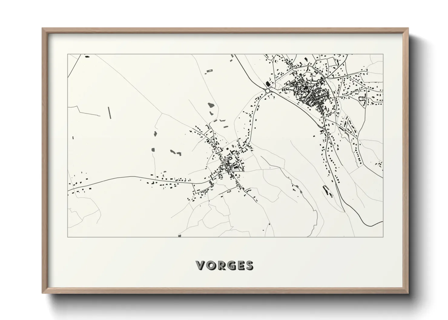 Une affiche de carte sur Vorges