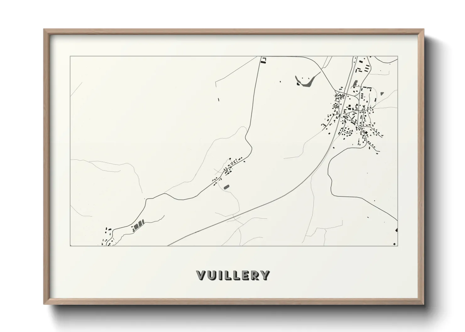 Une affiche de carte sur Vuillery