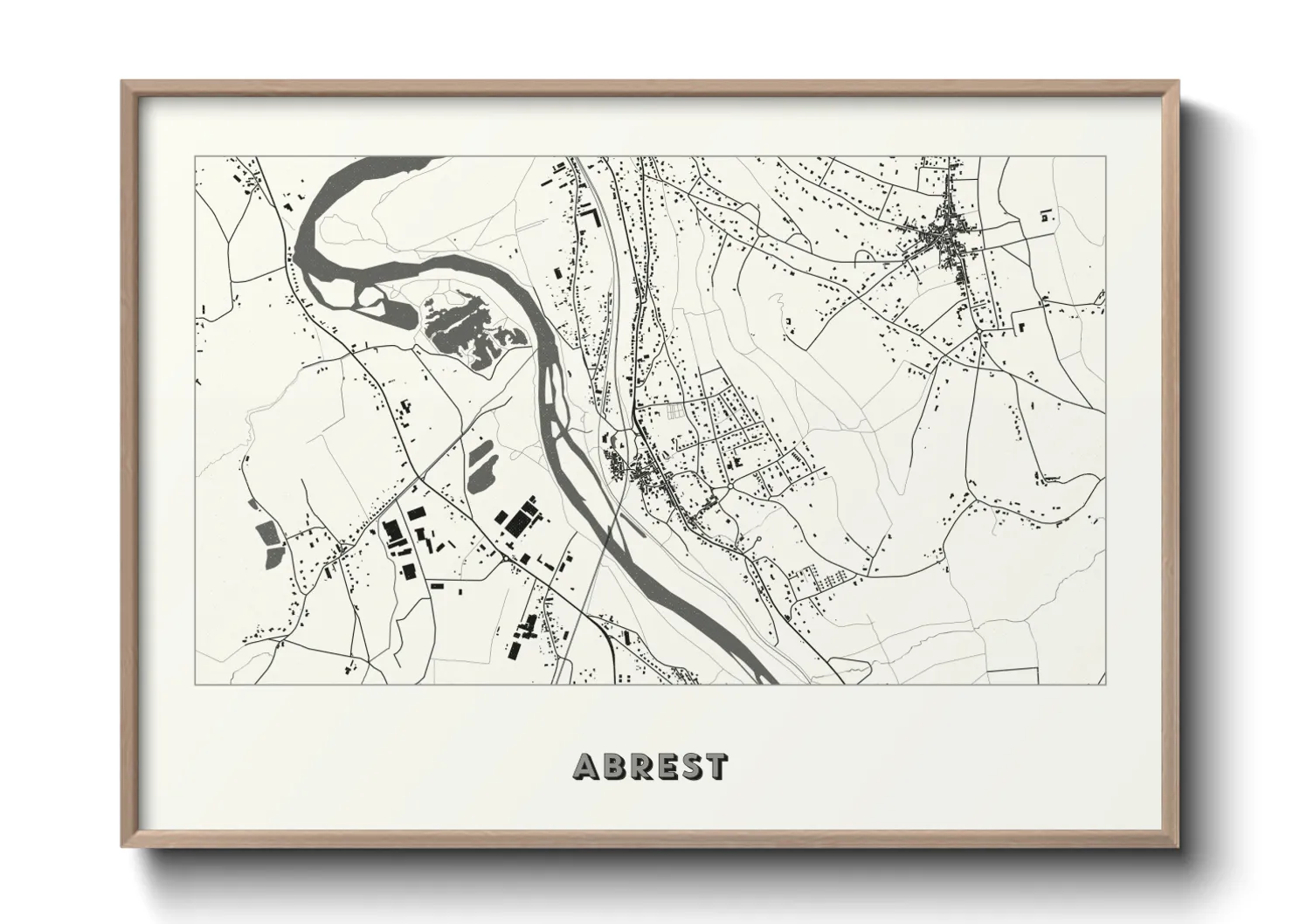 Une affiche de carte sur Abrest