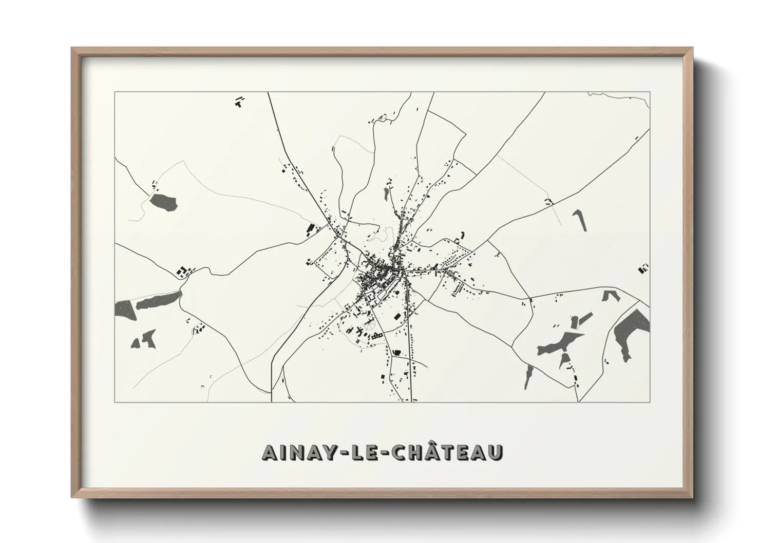 Une affiche de carte sur Ainay-le-Château