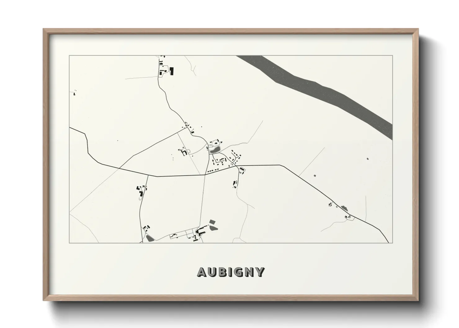 Une affiche de carte sur Aubigny