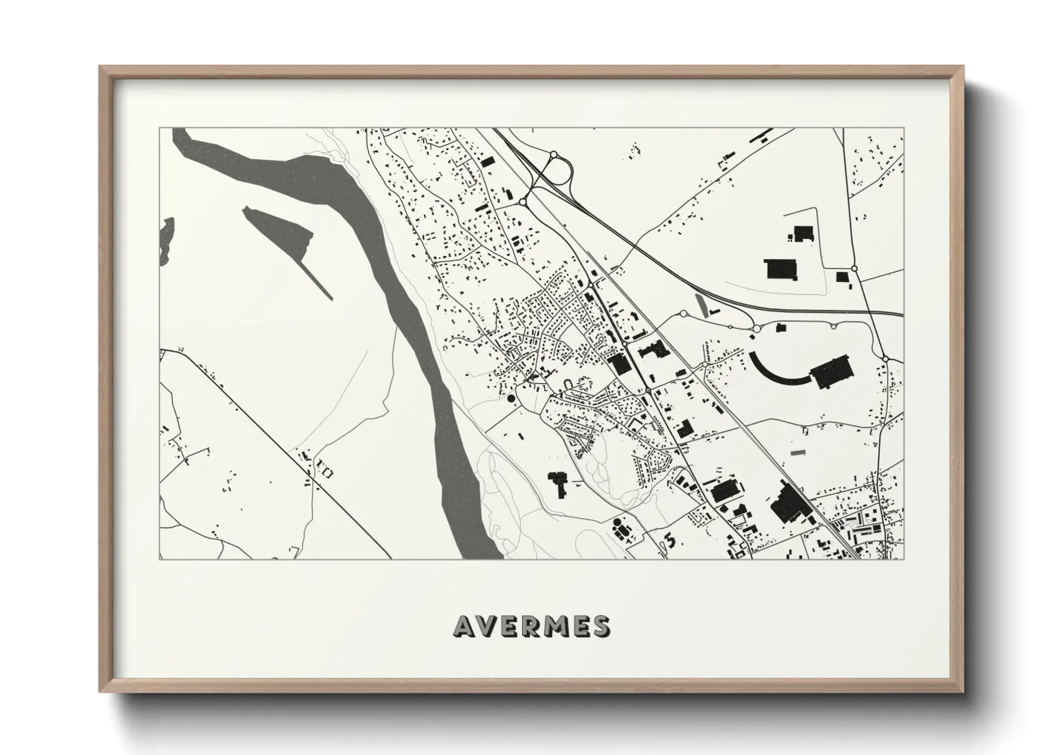 Une affiche de carte sur Avermes