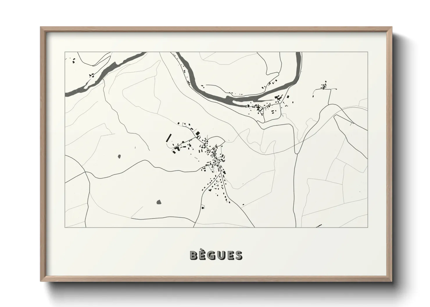 Une affiche de carte sur Bègues