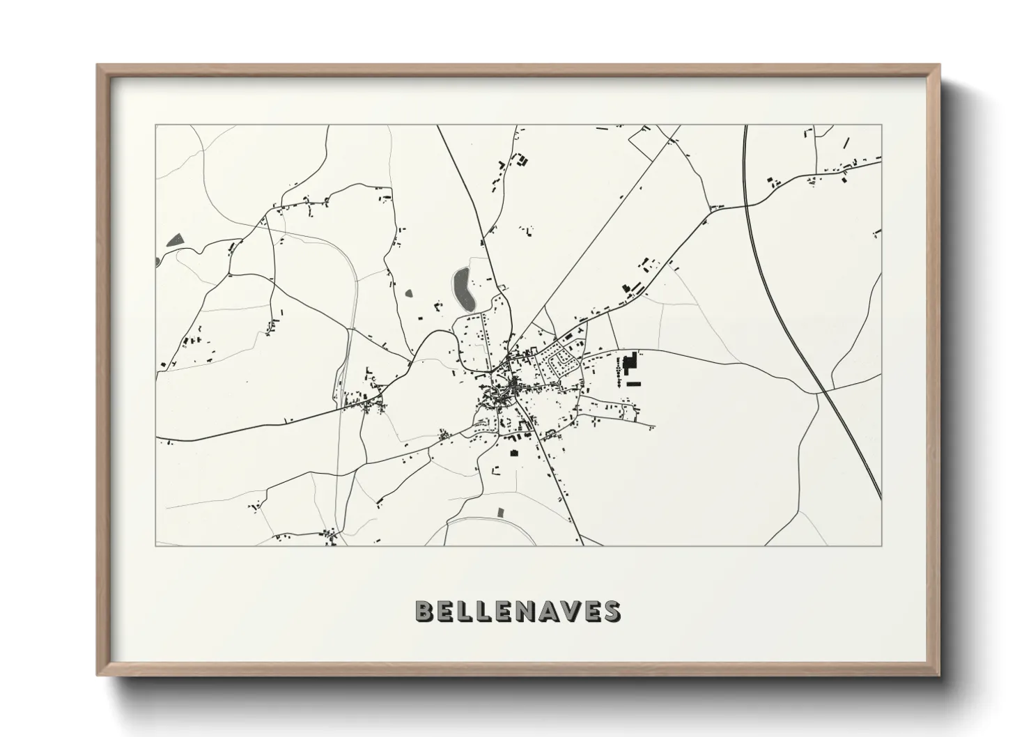 Une affiche de carte sur Bellenaves