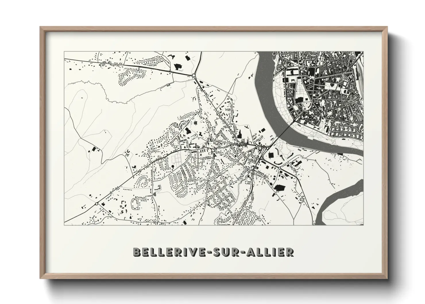 Une affiche de carte sur Bellerive-sur-Allier