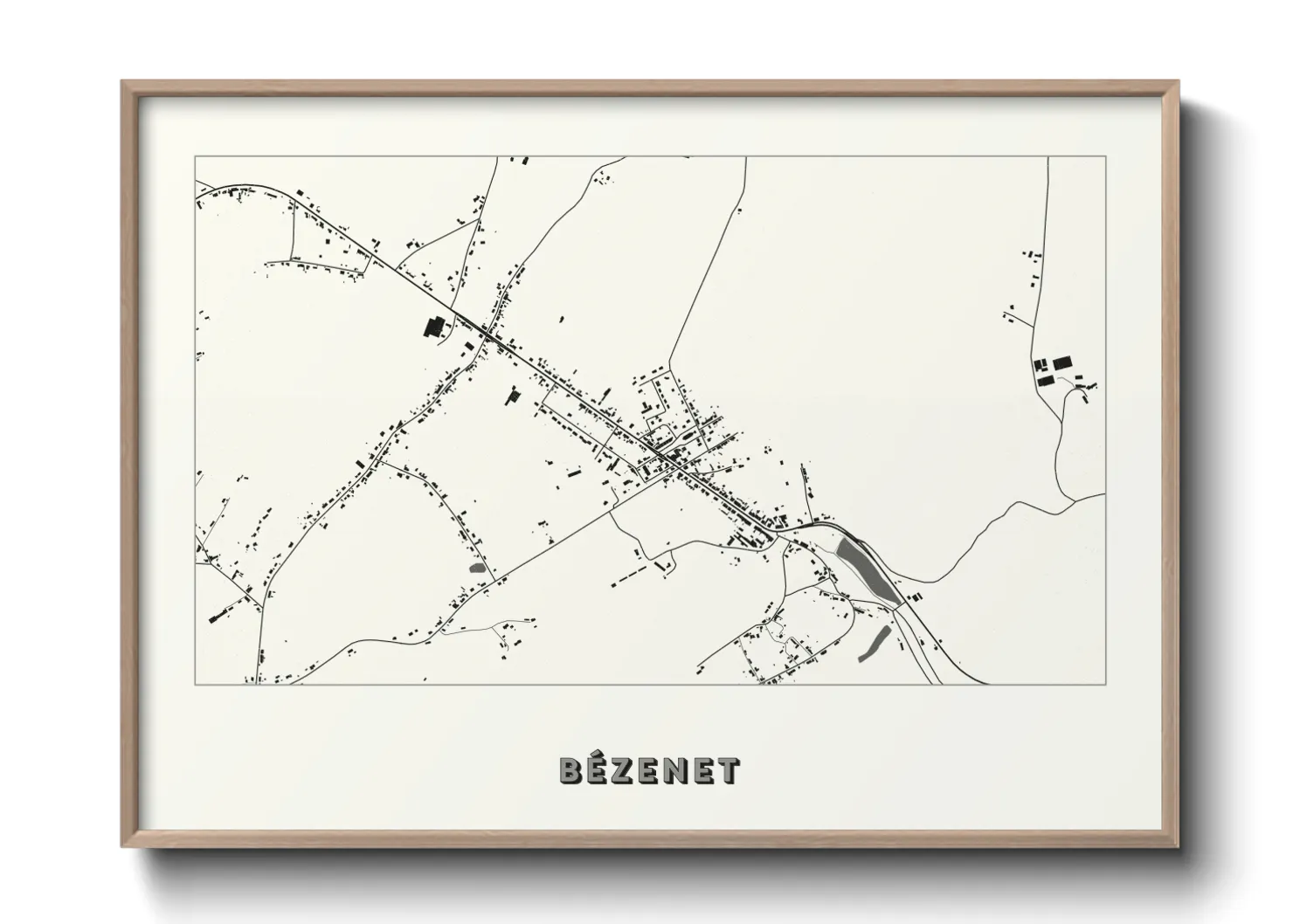 Une affiche de carte sur Bézenet