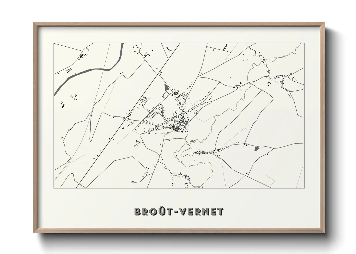 Une affiche de carte sur Broût-Vernet