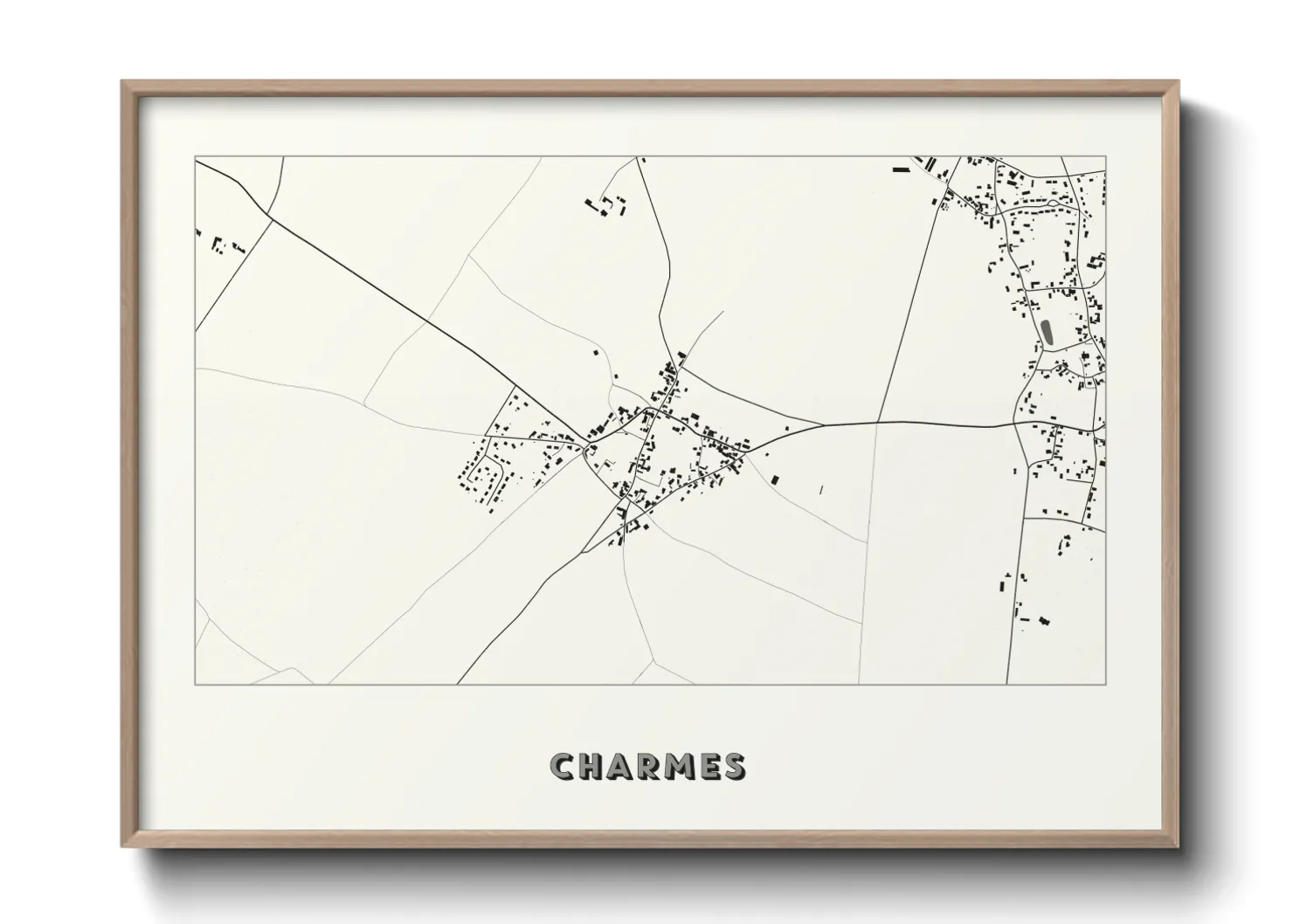 Une affiche de carte sur Charmes