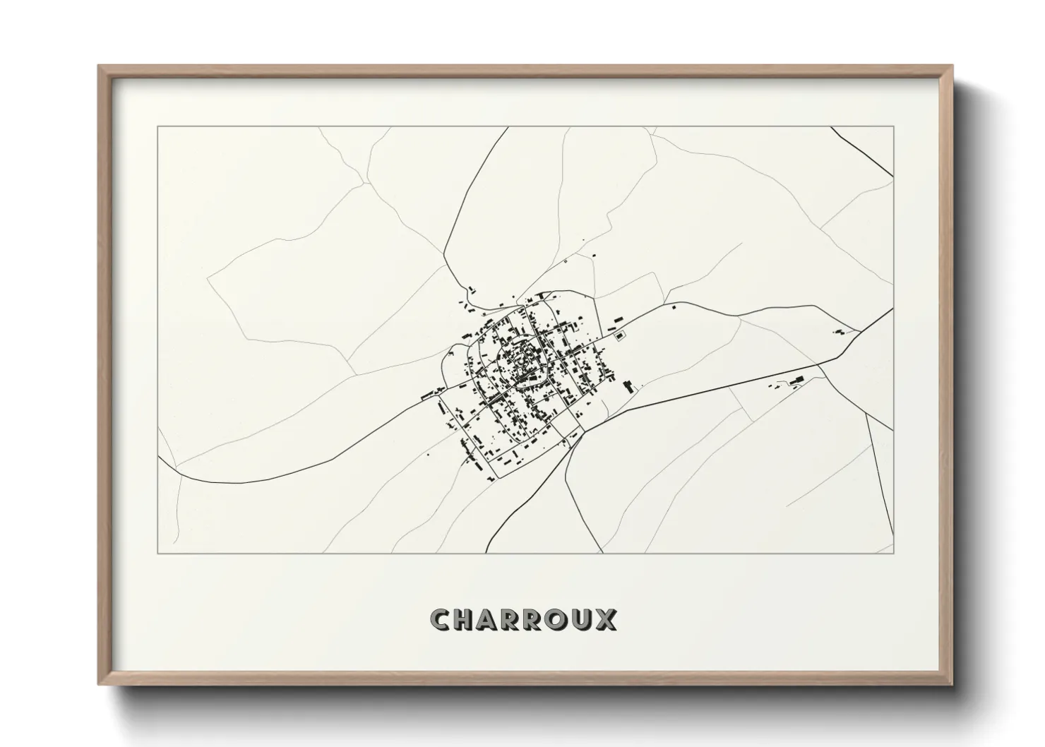 Une affiche de carte sur Charroux