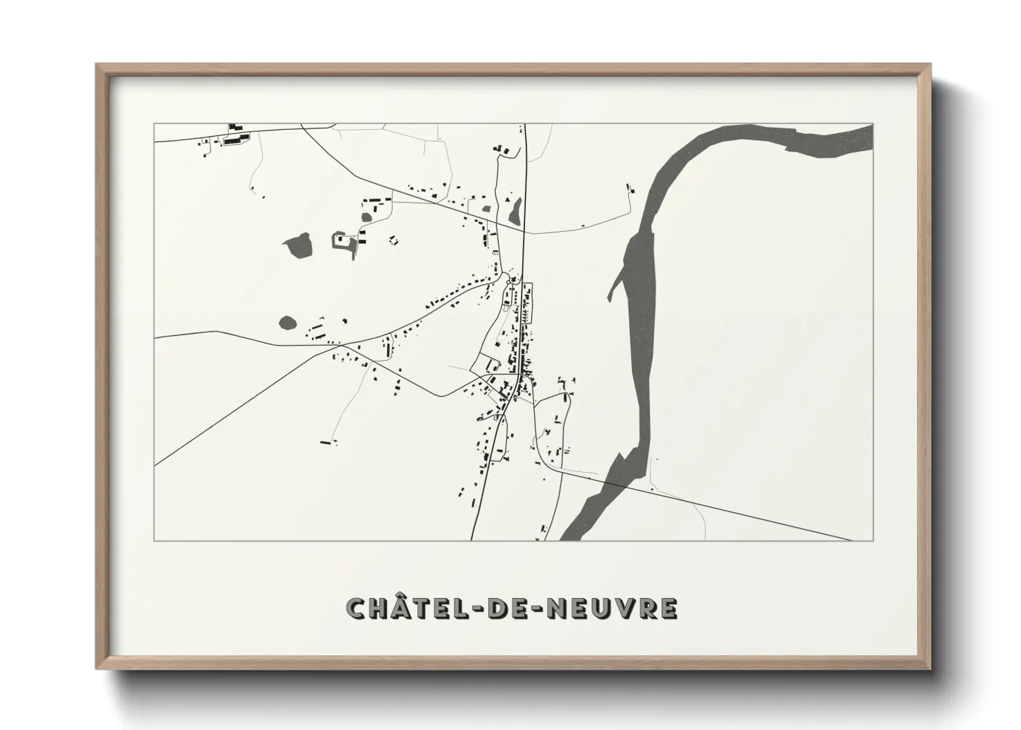 Une affiche de carte sur Châtel-de-Neuvre