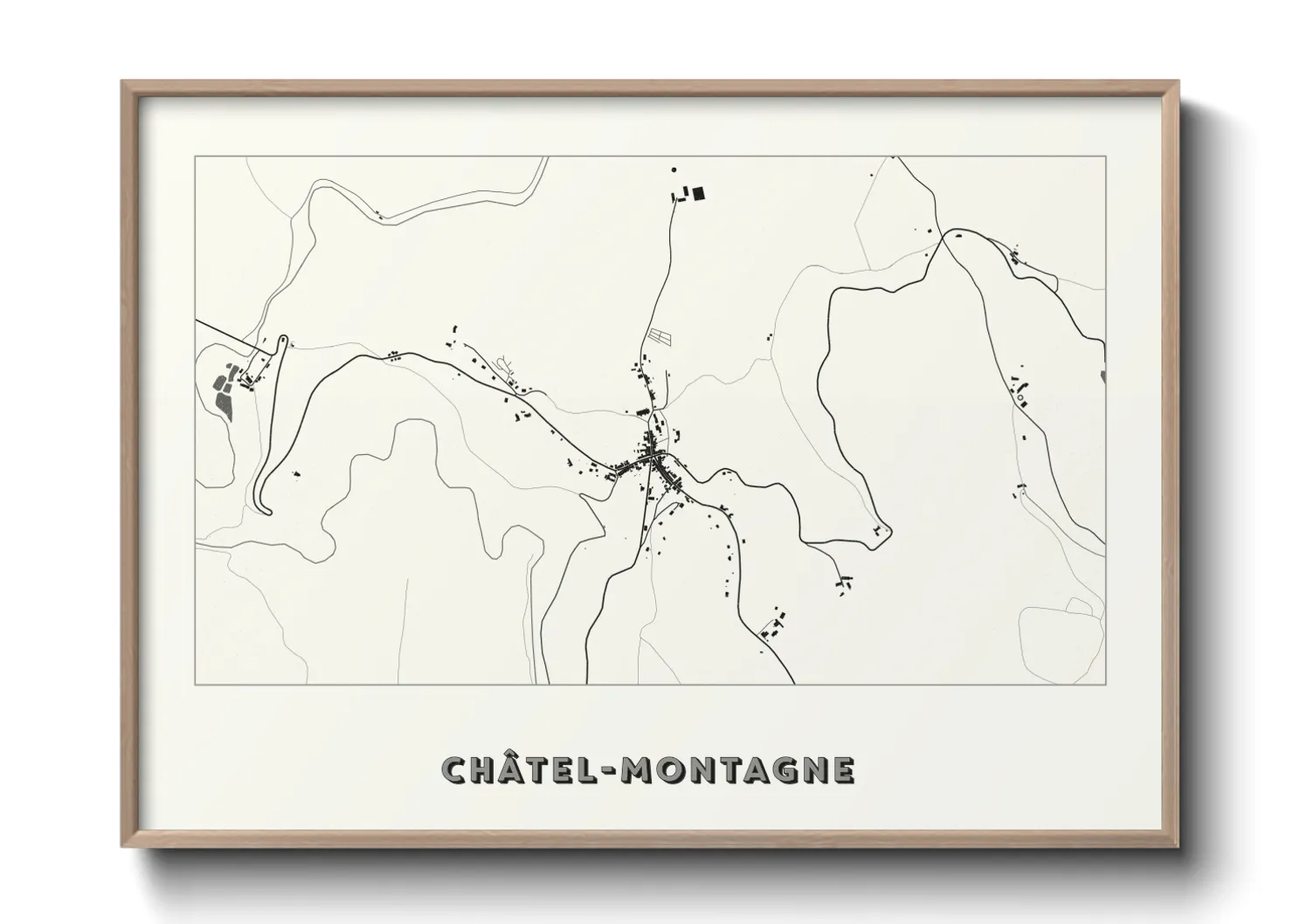 Une affiche de carte sur Châtel-Montagne