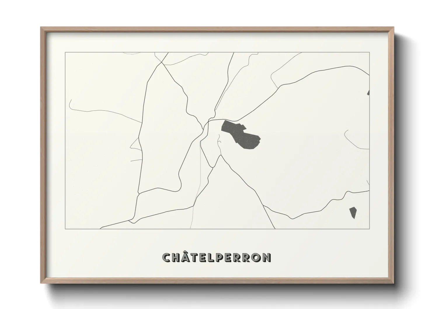 Une affiche de carte sur Châtelperron