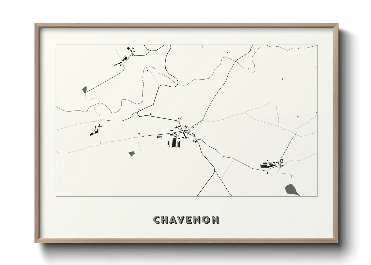 Une affiche de carte sur Chavenon