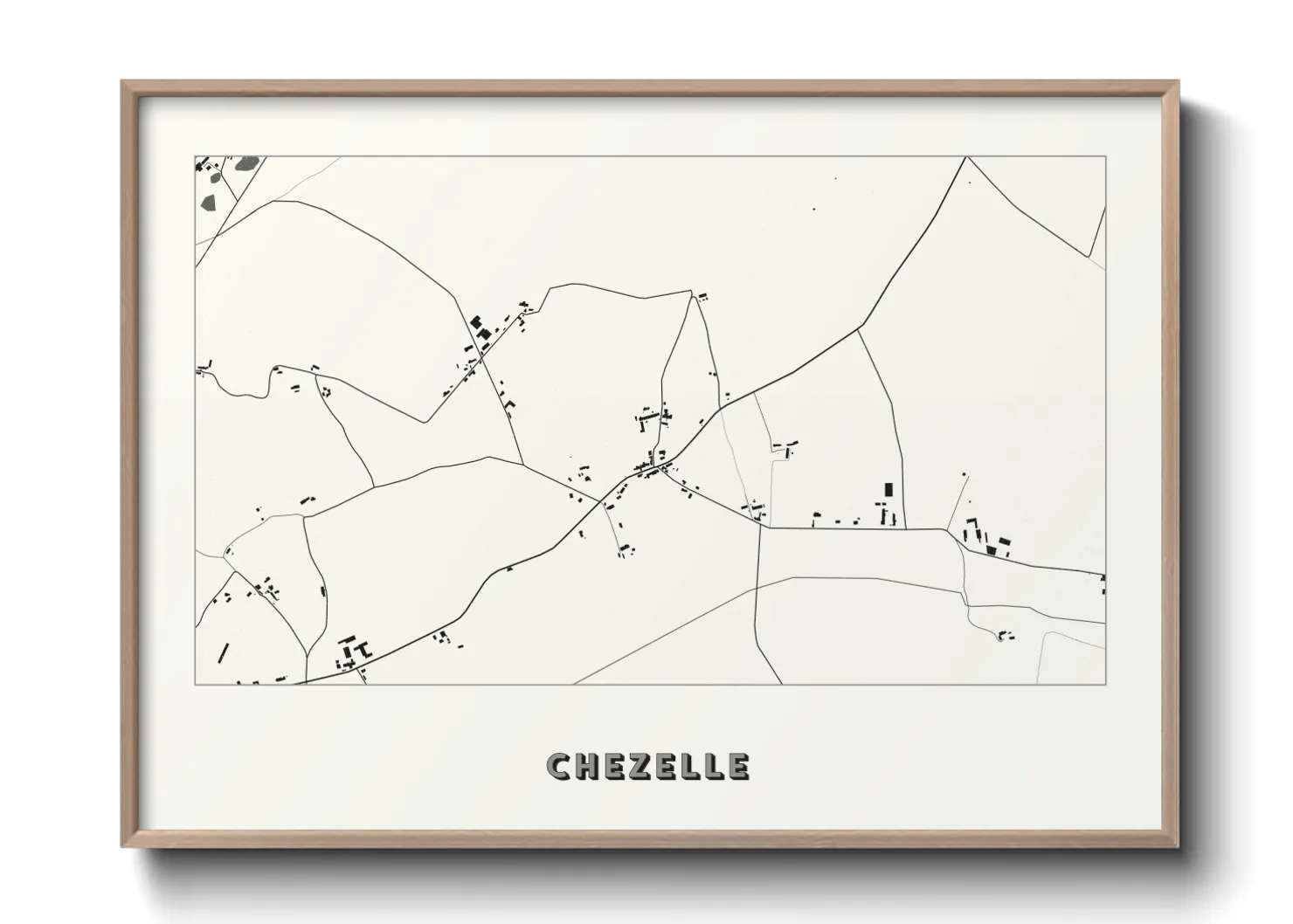 Une affiche de carte sur Chezelle