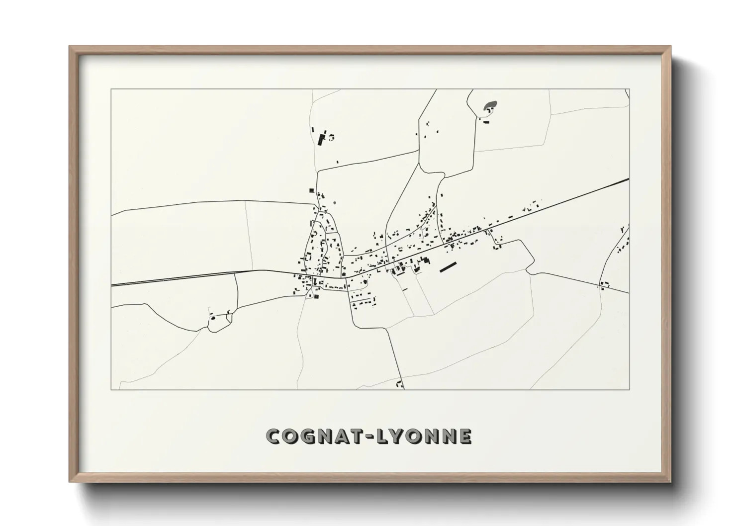 Une affiche de carte sur Cognat-Lyonne