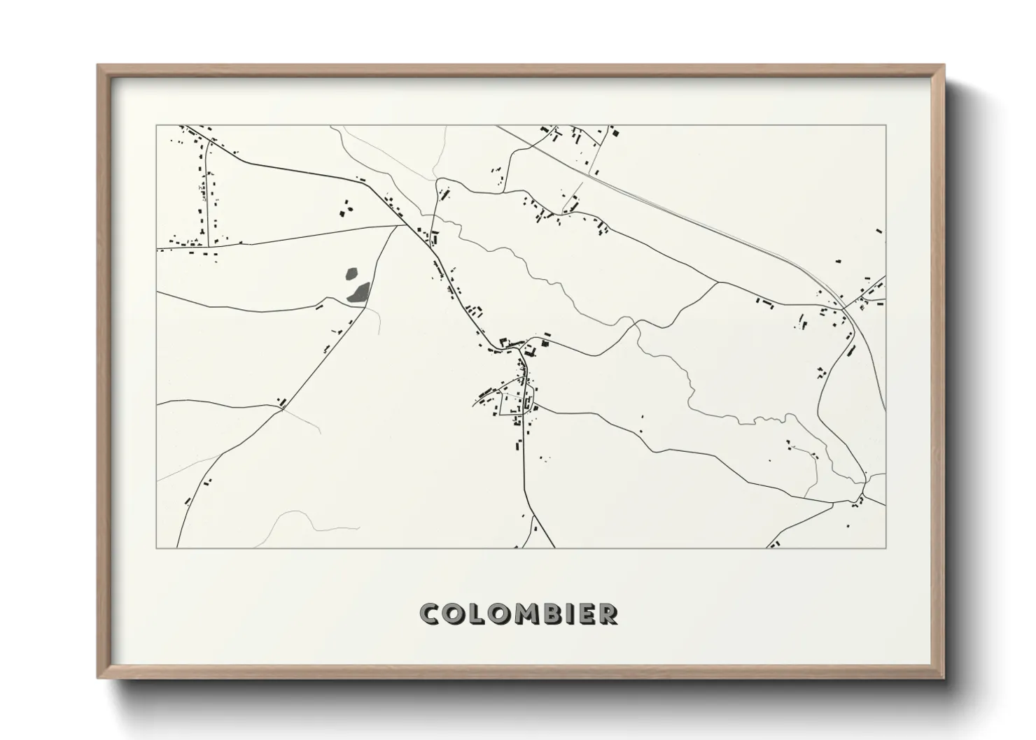Une affiche de carte sur Colombier