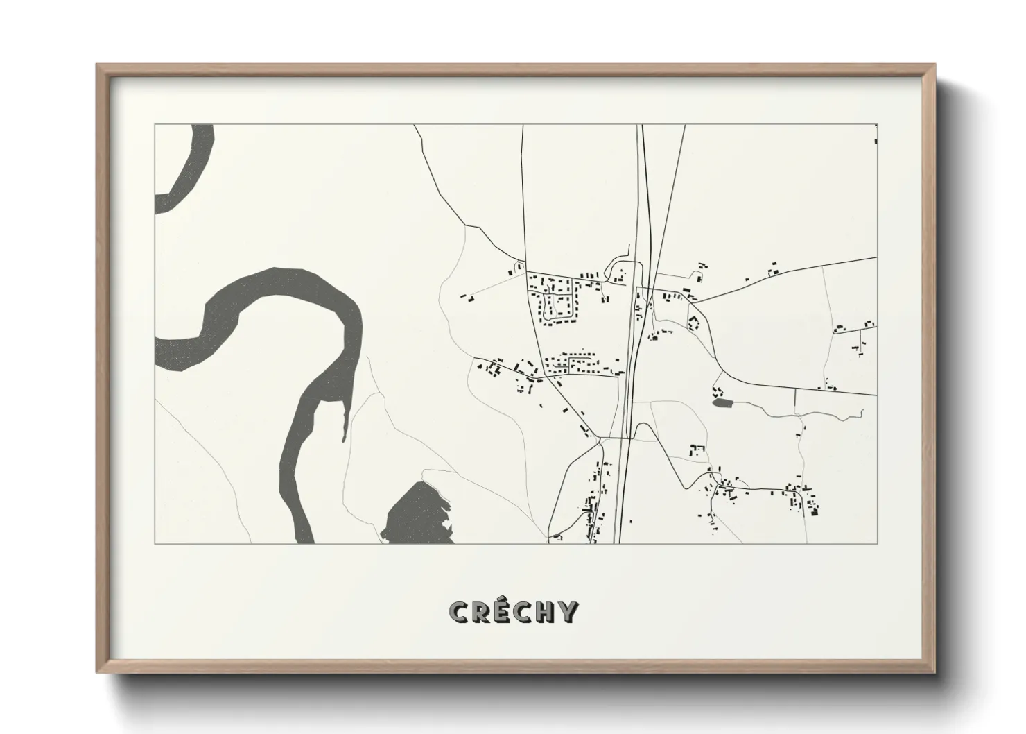 Une affiche de carte sur Créchy