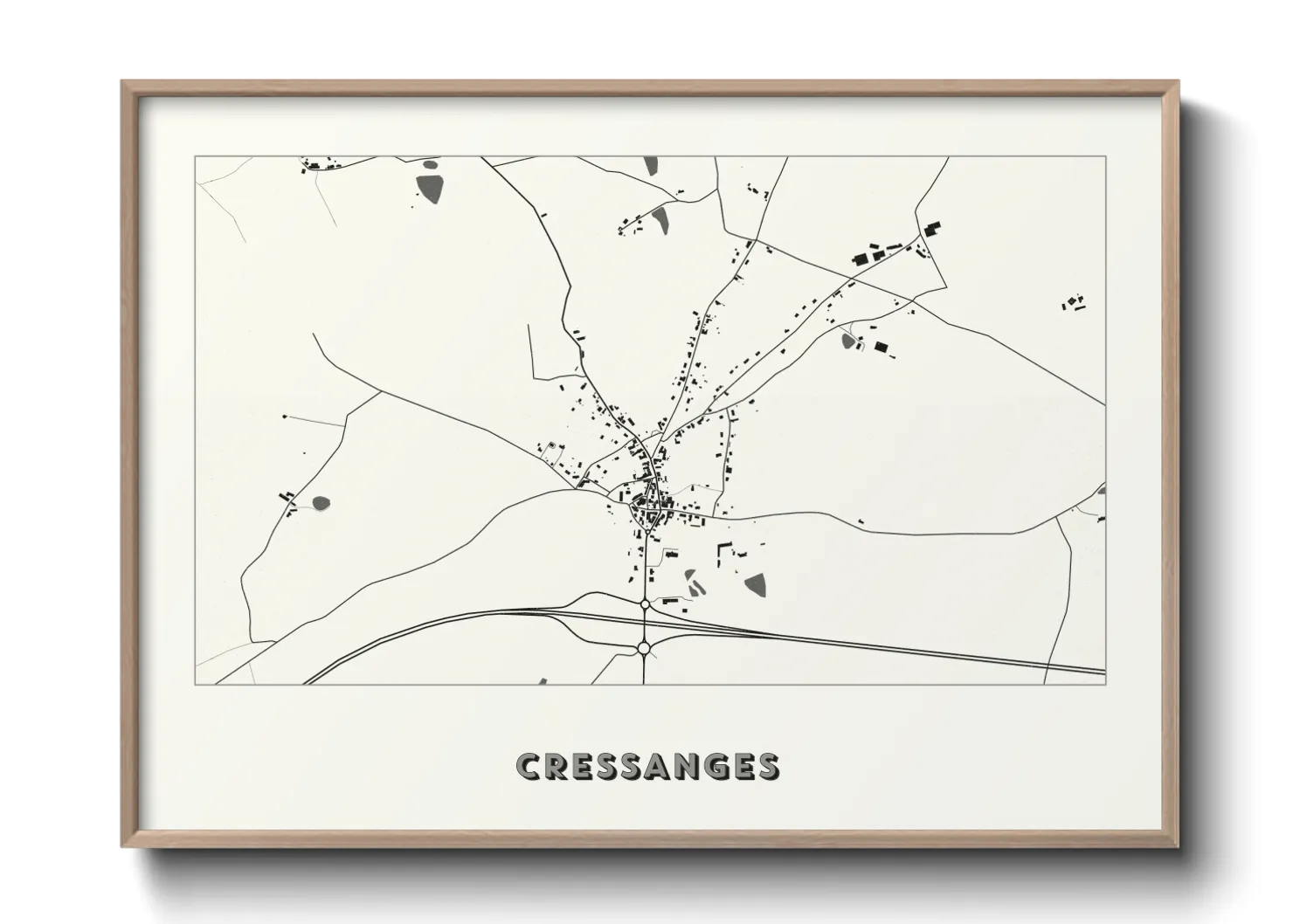 Une affiche de carte sur Cressanges