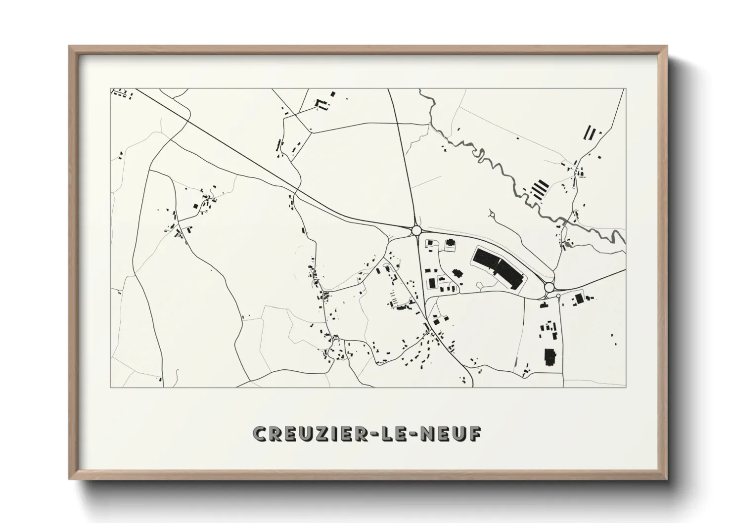 Une affiche de carte sur Creuzier-le-Neuf