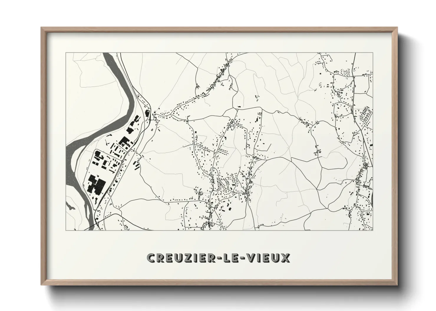 Une affiche de carte sur Creuzier-le-Vieux