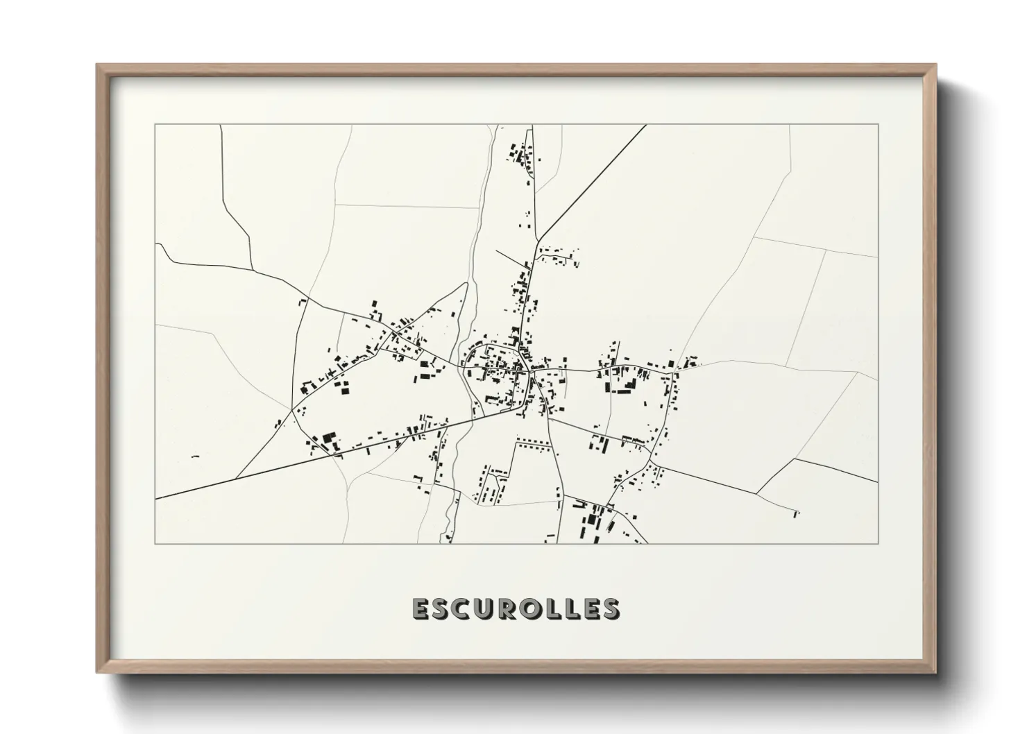 Une affiche de carte sur Escurolles