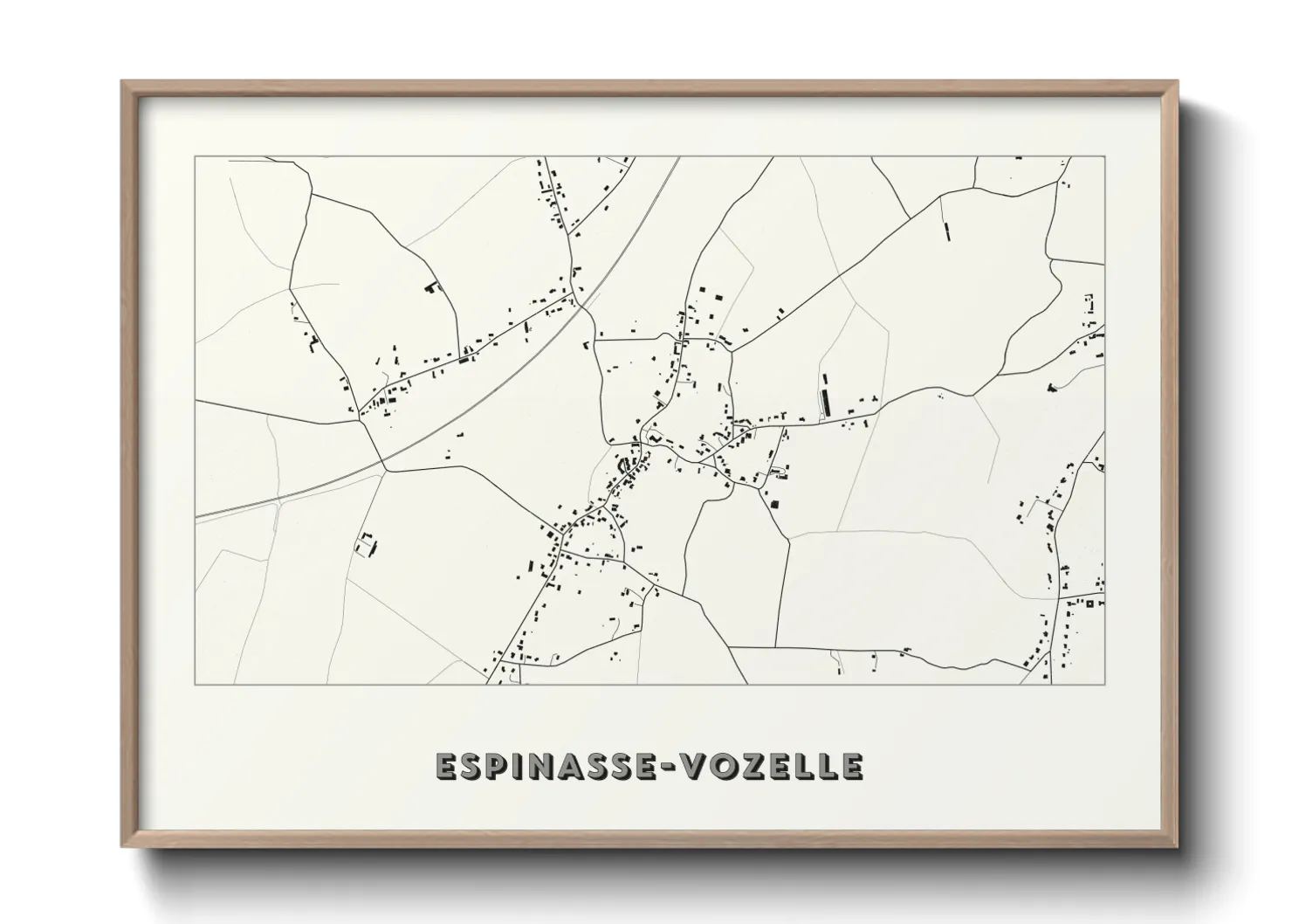 Une affiche de carte sur Espinasse-Vozelle