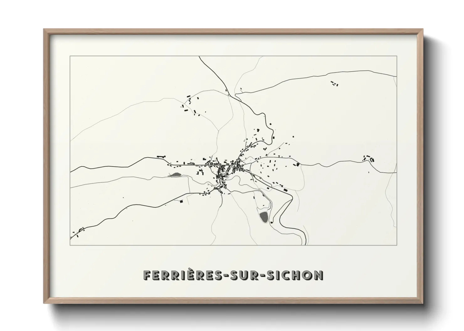 Une affiche de carte sur Ferrières-sur-Sichon