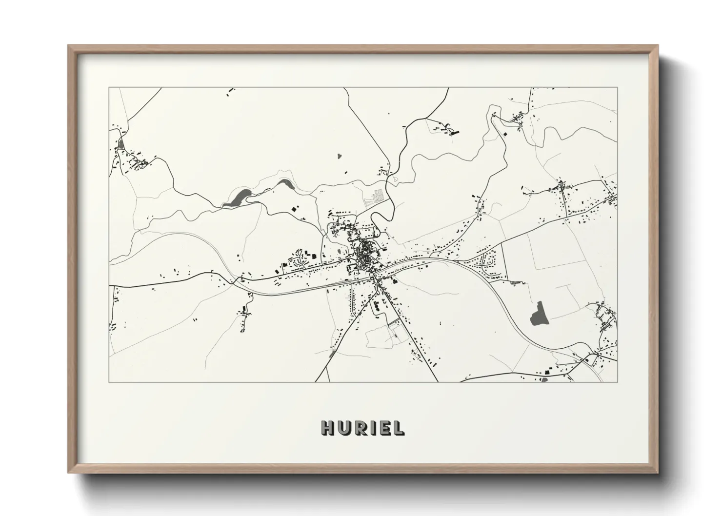 Une affiche de carte sur Huriel