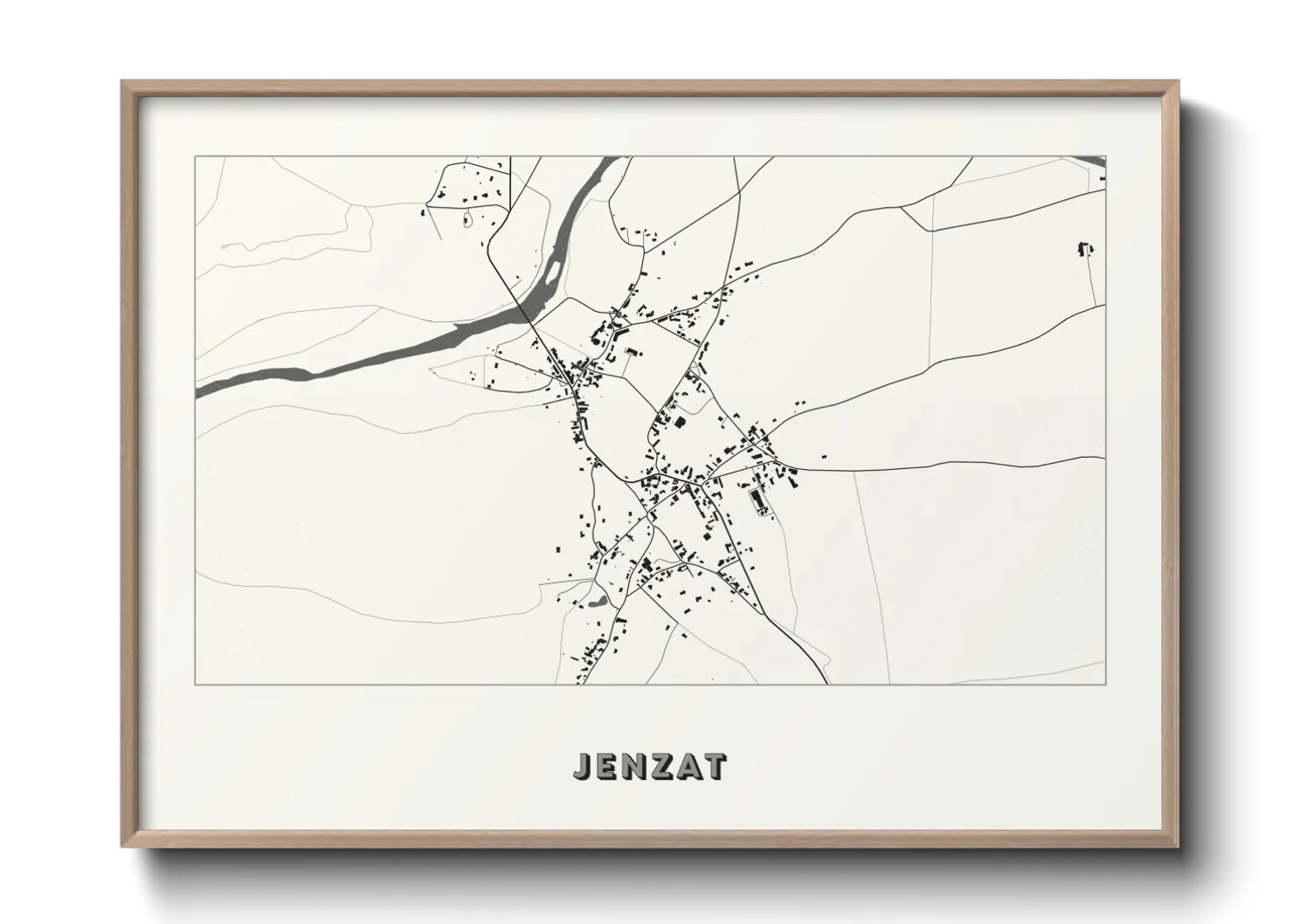 Une affiche de carte sur Jenzat
