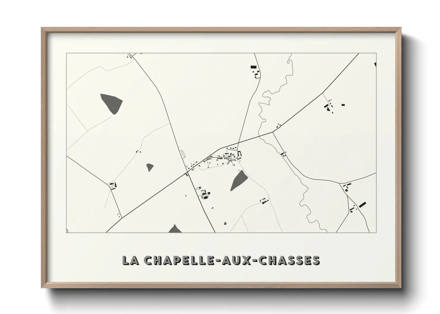 Une affiche de carte sur La Chapelle-aux-Chasses